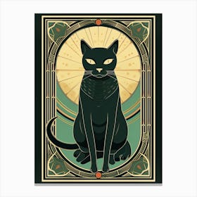 The Sun, Black Cat Tarot Card 3 Canvas Print