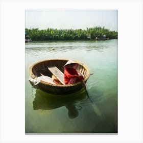 Traditional Coracle Boat Vietnam Canvas Print