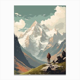 Tour De Mont Blanc France 8 Hiking Trail Landscape Canvas Print
