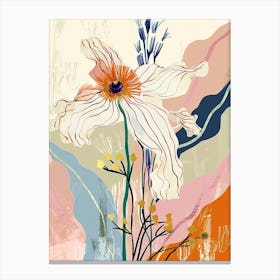 Colourful Flower Illustration Cosmos 3 Canvas Print