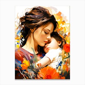 Nurturing Love Illustration Of A Mother S Care Canvas Print
