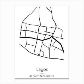 Lagos De Moreno,Mexico Minimalist Map Canvas Print