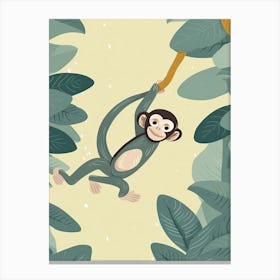 Monkey Jungle Cartoon Illustration 3 Canvas Print