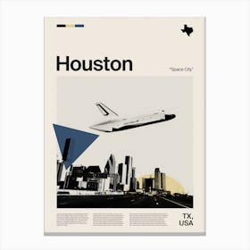 Mid Century Houston Travel Canvas Print