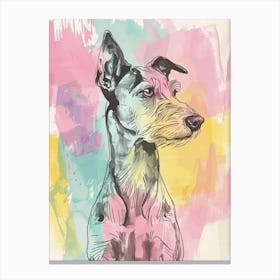 Pastel Manchester Terrier Dog Pastel Line Illustration  3 Canvas Print