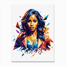 Cardi B 03 Portrait Music WPAP Pop Art Canvas Print