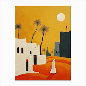 Woman In The Desert, Minimalism Canvas Print