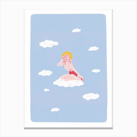 Pinup In The Sky Canvas Print