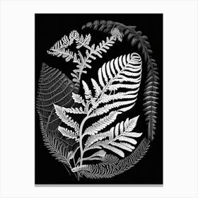 Button Fern Linocut Canvas Print