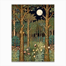 William Morris Forest At Night 18 Canvas Print