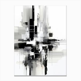 Urban Pulse Abstract Black And White 6 Canvas Print
