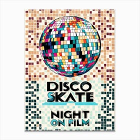 Disco Skate Night On Canvas Print