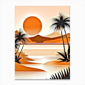 Sunset In The Desert Canvas Print