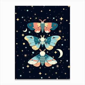 The Night Sky Moths Canvas Print