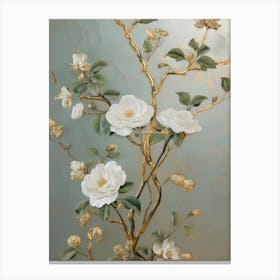 Sage Green Botanical Vintage Painting Canvas Print