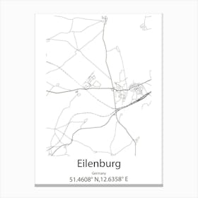 Eilenburg,Germany Minimalist Map Canvas Print