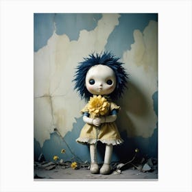 Doll With Flowers Canvas Print