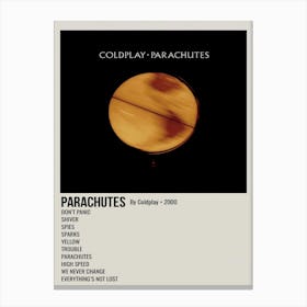 Parachutes By Coldplay 2000 Poster Canvas Print