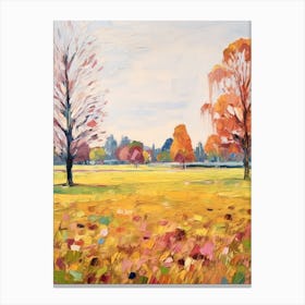 Autumn City Park Painting Phoenix Park Dublin 1 Canvas Print