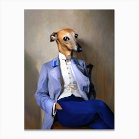 Alfred The Dandy Greyhound Pet Portraits Canvas Print