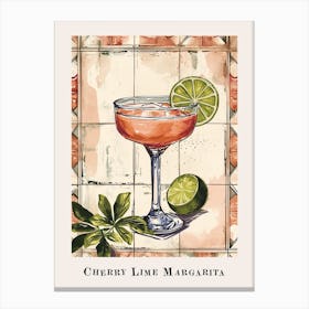 Cherry Lime Margarita Poster Canvas Print