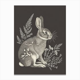 English Spot Rabbit Minimalist Illustration 1 Canvas Print
