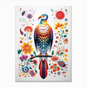 Scandinavian Bird Illustration Falcon 6 Canvas Print