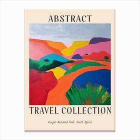 Abstract Travel Collection Poster Kruger National Park South Africa 2 Canvas Print
