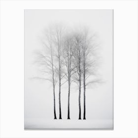 Three Trees In The Fog Canvas Print