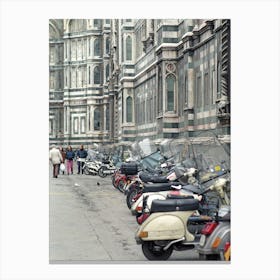 Scooters Outside The Duomo In Florence Canvas Print