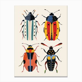 Colourful Insect Illustration Beetle 4 Canvas Print