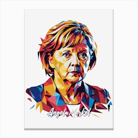 Angela Merkel 2 Portrait WPAP Pop Art Canvas Print