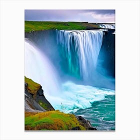 Gullfoss Waterfall, Iceland Nat Viga Style (2) Canvas Print