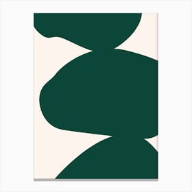 Abstract Bauhaus Shapes 2 Dark Green Canvas Print