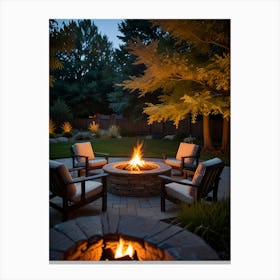 Fire Pit At Night 1 Canvas Print