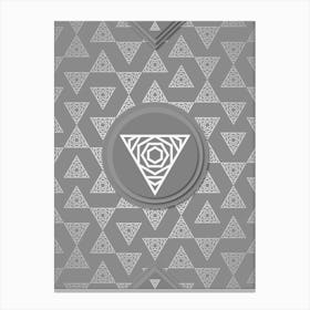 Geometric Glyph Sigil with Hex Array Pattern in Gray n.0243 Canvas Print