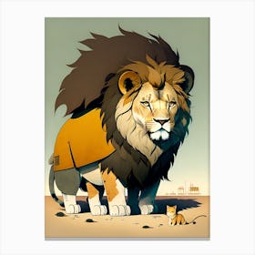 Lion And Cat Canvas Print