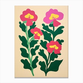Cut Out Style Flower Art Snapdragon 4 Canvas Print