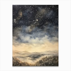 Winter Night Scape 1 Canvas Print