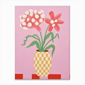 Freesias Flower Vase 3 Canvas Print