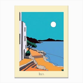 Poster Of Minimal Design Style Of Ibiza, Spain 2 Canvas Print
