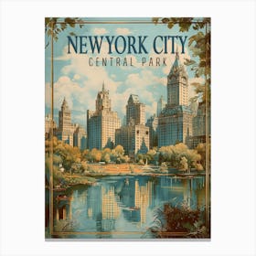 New York City Vintage Travel Poster Canvas Print
