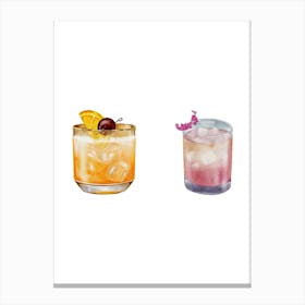 Cocktail Illustrations Canvas Print