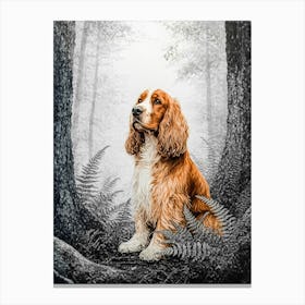 Spaniel In The Woods Canvas Print