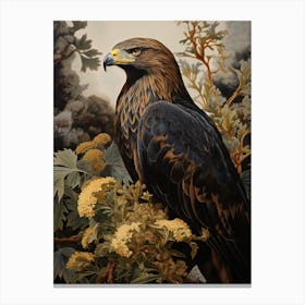 Dark And Moody Botanical Golden Eagle 2 Canvas Print