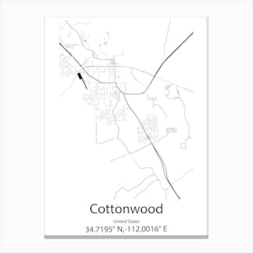 Cottonwood Heights,United States Minimalist Map Canvas Print