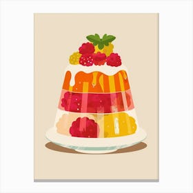 Rasperry Orange Jelly Dessert Illustration Canvas Print