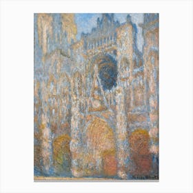 Rouen Cathedral, The Façade In Sunlight , Claude Monet Canvas Print