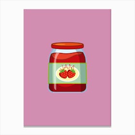 Jam, Jar, Kitchen, Condiment, Art, Cartoon, Wall Print Canvas Print