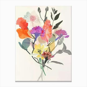 Celosia 2 Collage Flower Bouquet Canvas Print